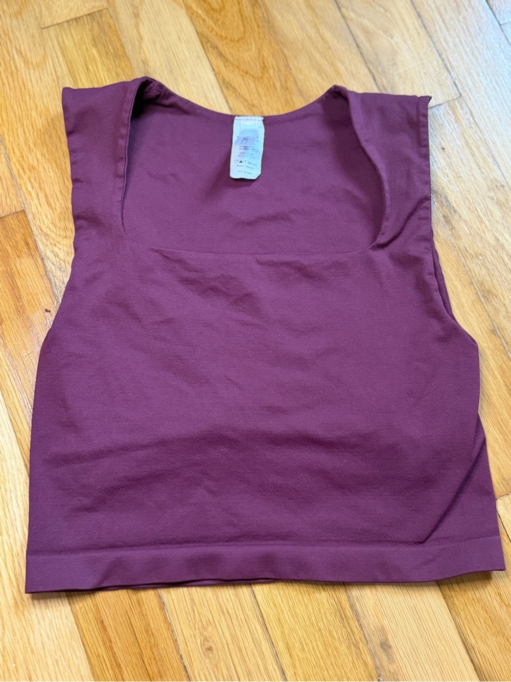 Nikibiki Burgundy Seamless Square Neck Crop Top Bralette OS Made USA